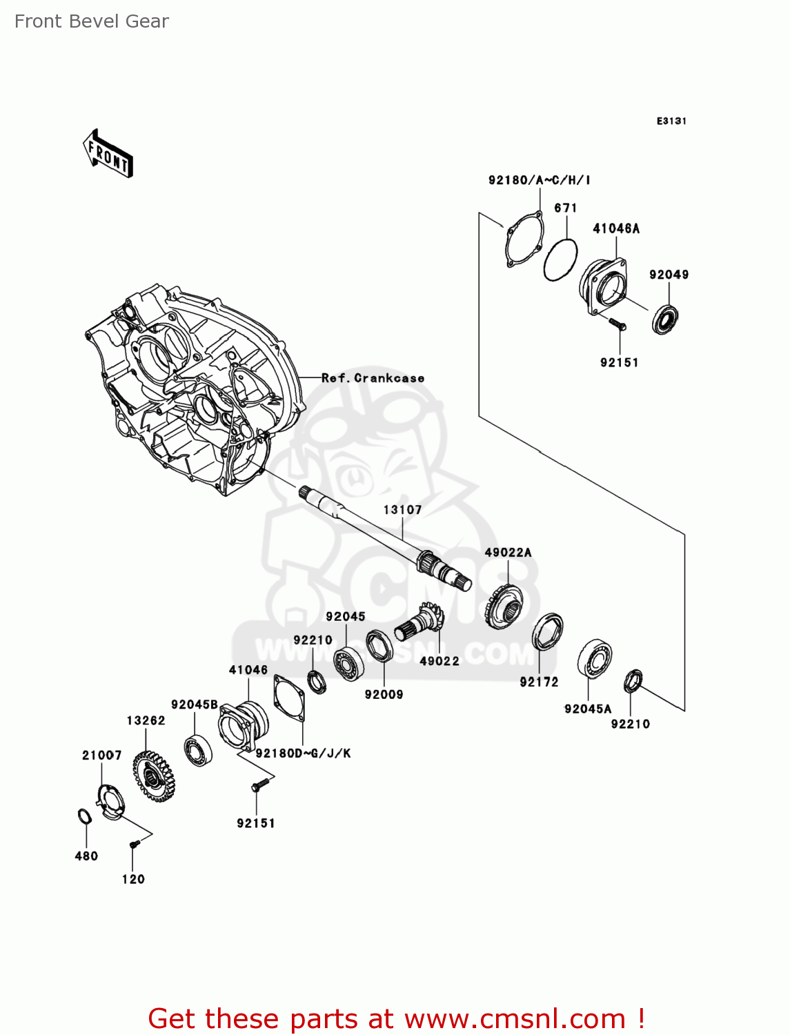 Kawasaki KRF750K9F TERYX750 2009 USA / 4X4 LE Front Bevel Gear buy