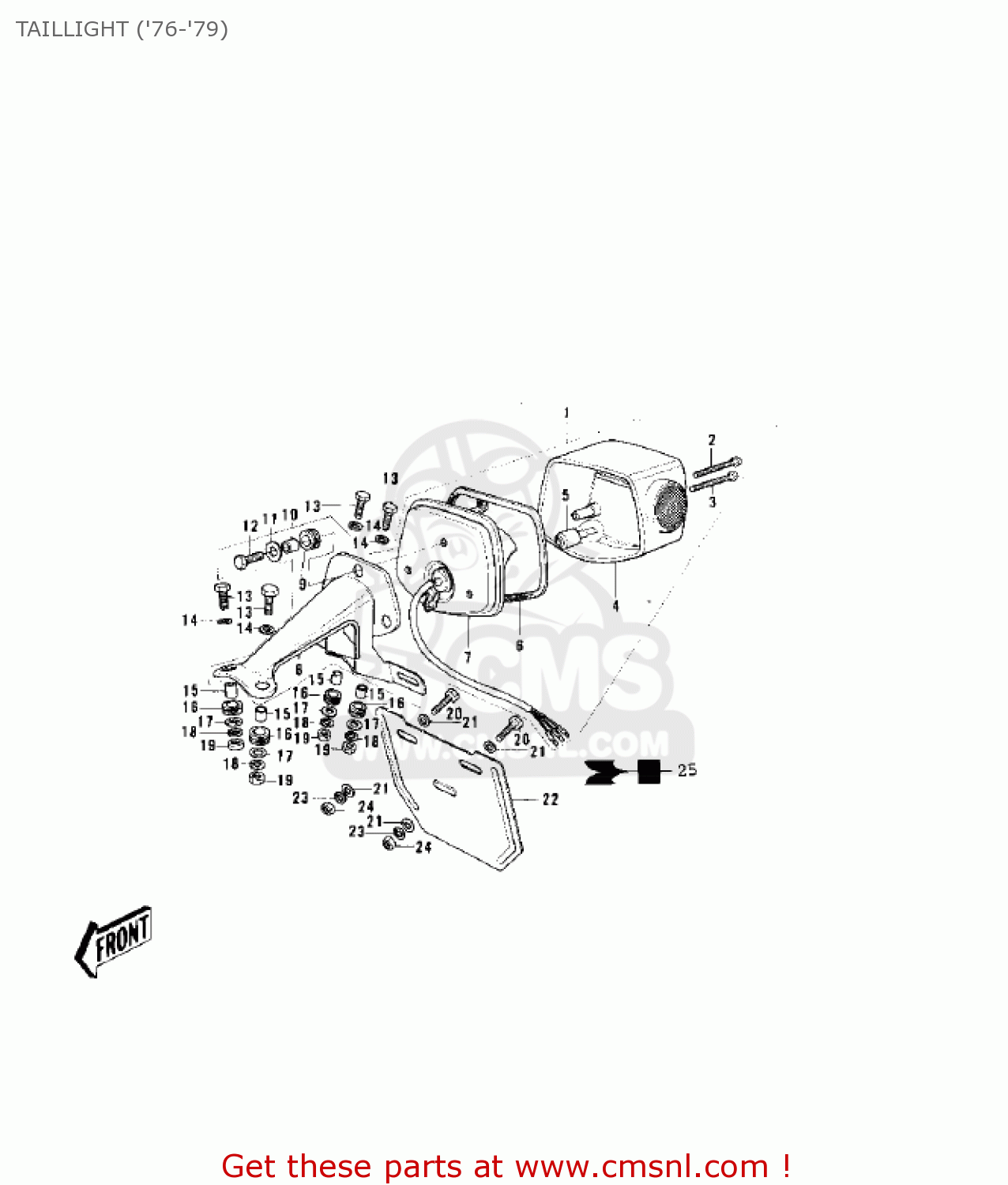 TAILLIGHT ('76-'79) KS125 1974 USA CANADA