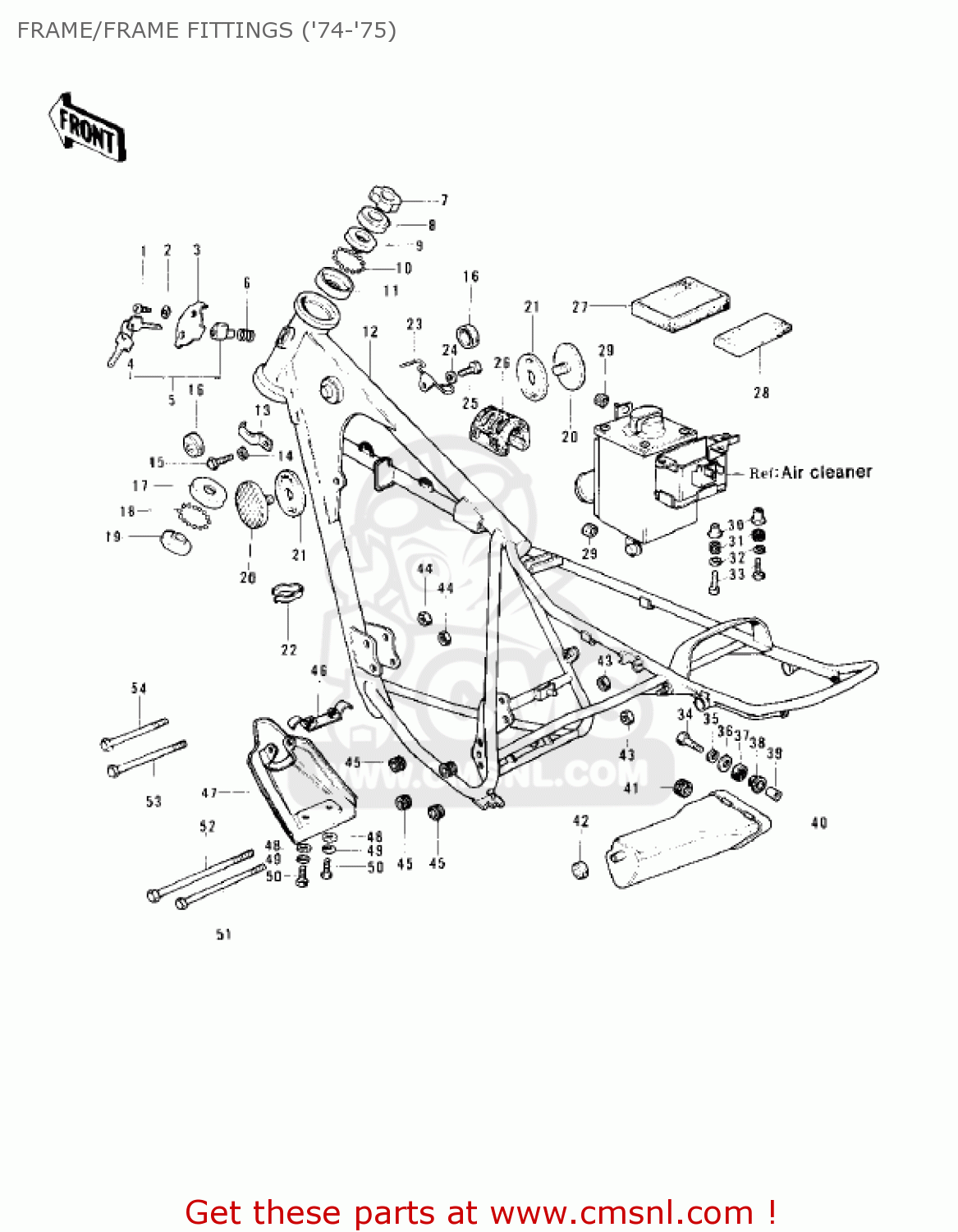 FRAME/FRAME FITTINGS ('74-'75) KS125 1974 USA CANADA