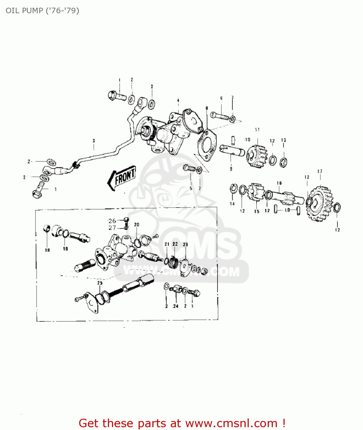 OIL PUMP ('76-'79) KS125 1974 USA CANADA