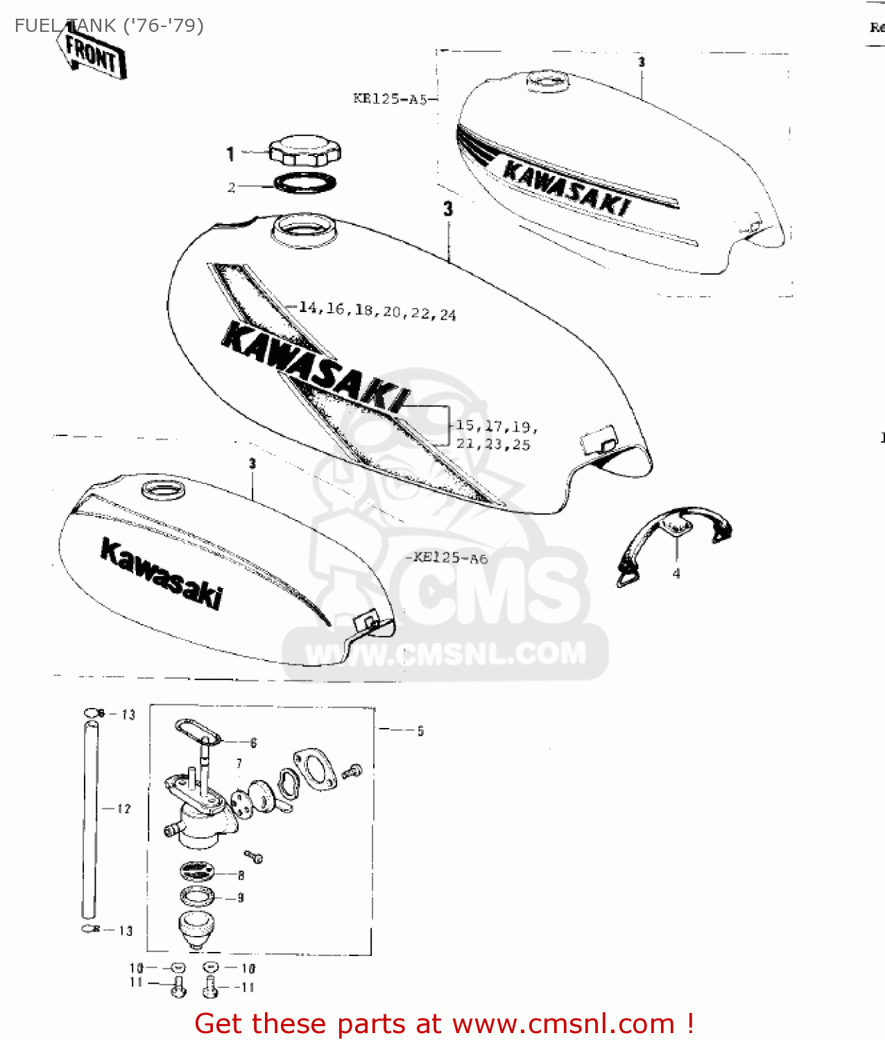 FUEL TANK ('76-'79) KS125 1974 USA CANADA