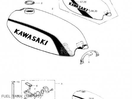 FUEL TANK ('74-'75) - KS125 1974 USA CANADA