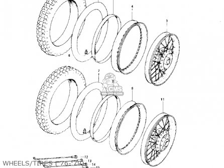 WHEELS/TIRES ('76-'79) - KS125 1974 USA CANADA