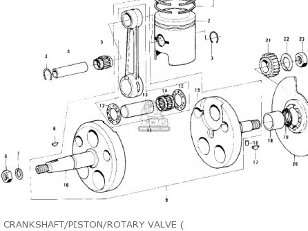 CRANKSHAFT/PISTON/ROTARY VALVE ( - KS125 1974 USA CANADA