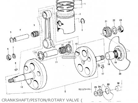 CRANKSHAFT/PISTON/ROTARY VALVE ( - KS125 1974 USA CANADA