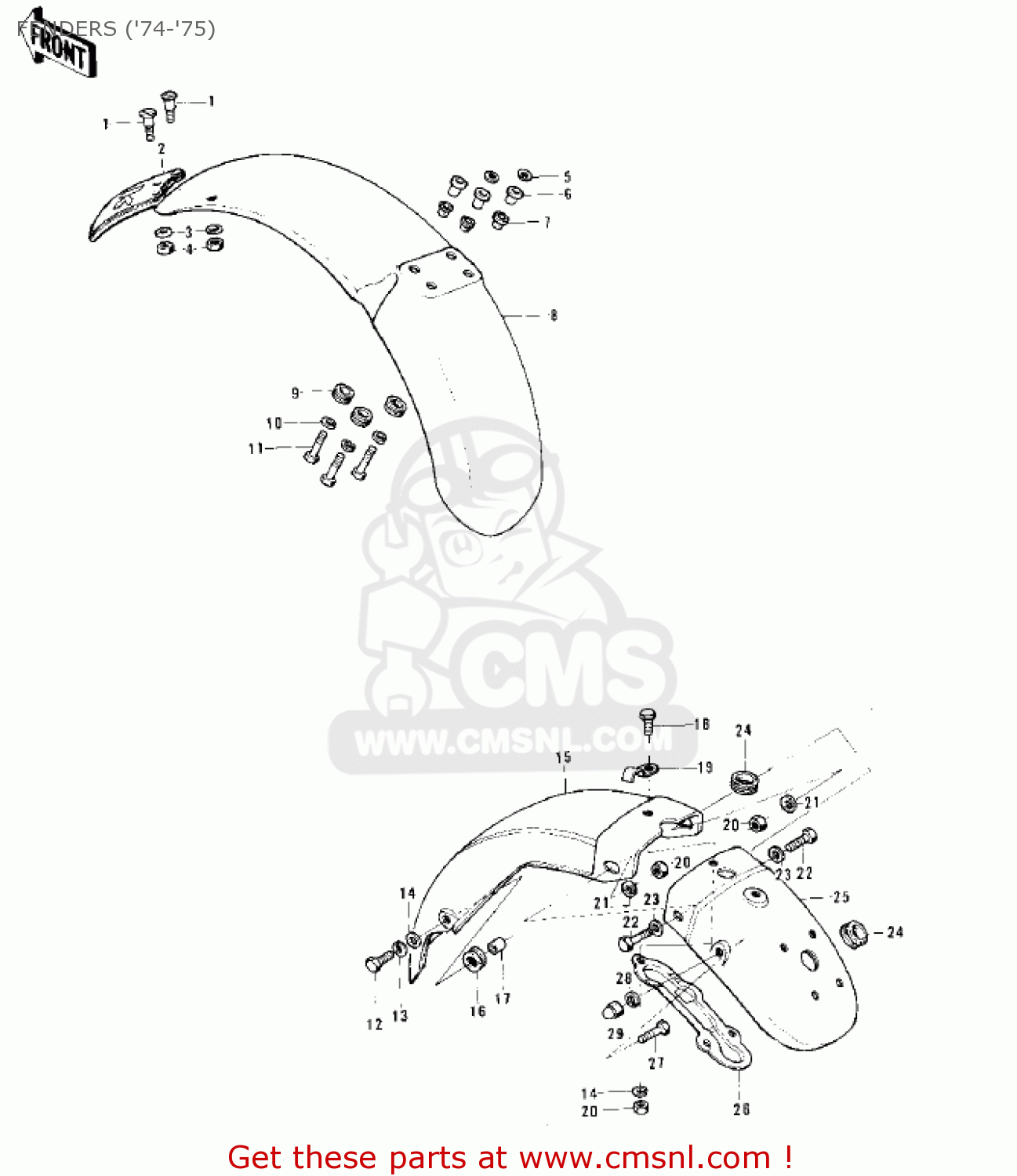 FENDERS ('74-'75) KS125-A 1975 USA CANADA