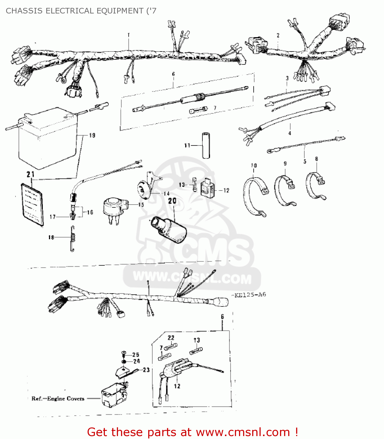 CHASSIS ELECTRICAL EQUIPMENT ('7 KS125-A 1975 USA CANADA