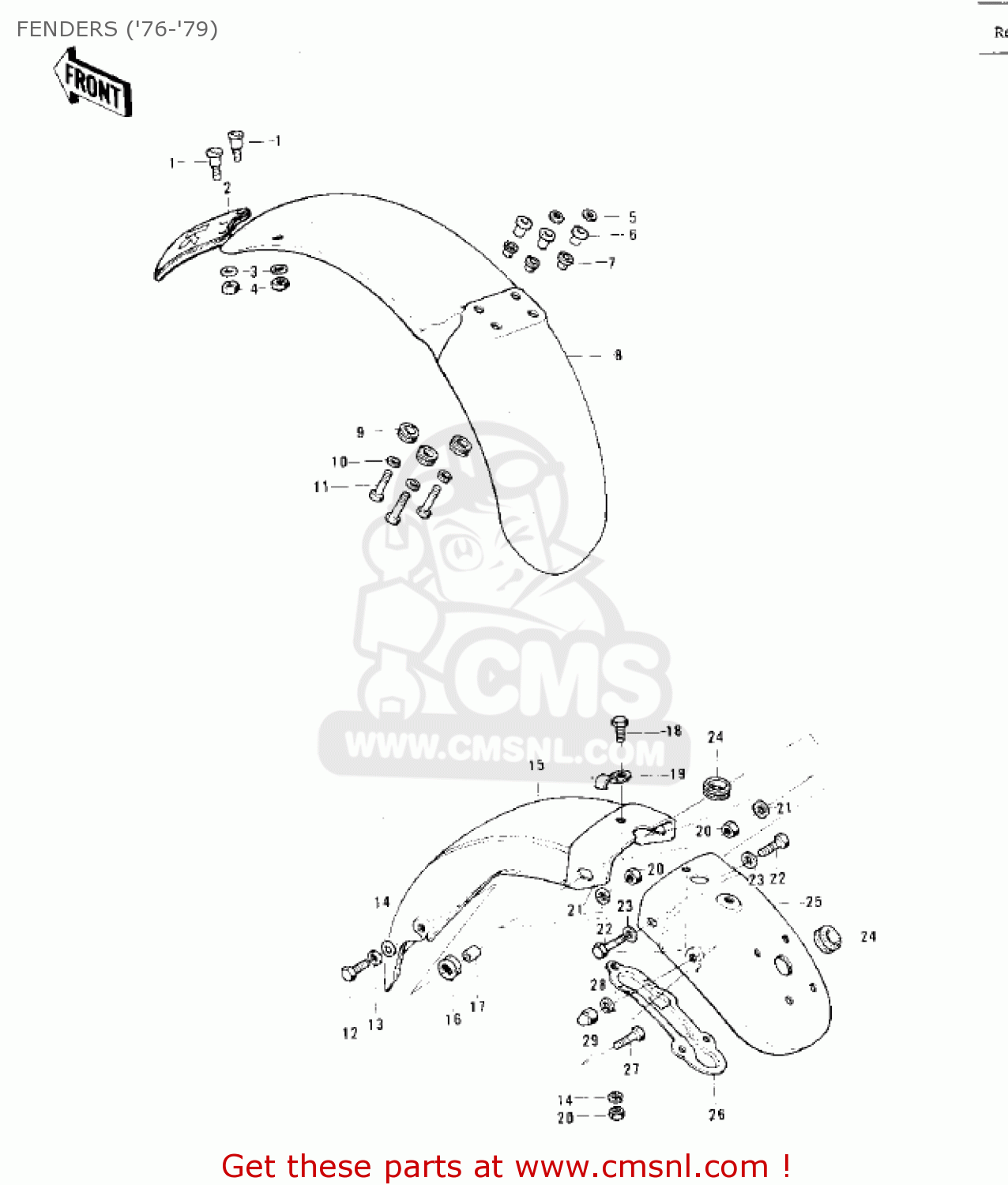 FENDERS ('76-'79) KS125-A 1975 USA CANADA