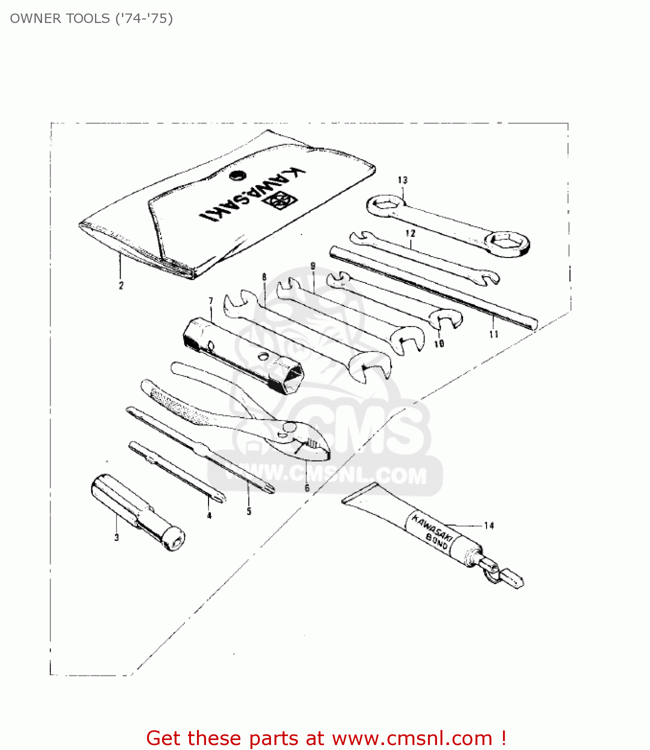 OWNER TOOLS ('74-'75) KS125-A 1975 USA CANADA