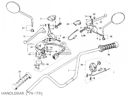 HANDLEBAR ('76-'79) - KS125-A 1975 USA CANADA