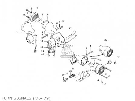 TURN SIGNALS ('76-'79) - KS125-A 1975 USA CANADA