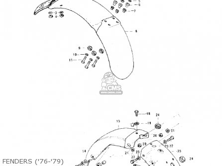FENDERS ('76-'79) - KS125-A 1975 USA CANADA