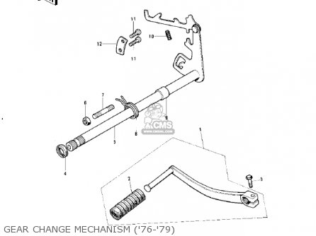 GEAR CHANGE MECHANISM ('76-'79) - KS125-A 1975 USA CANADA