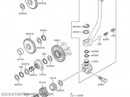 Kawasaki KSF250-A10 MOJAVE250 1996 USA parts lists and schematics