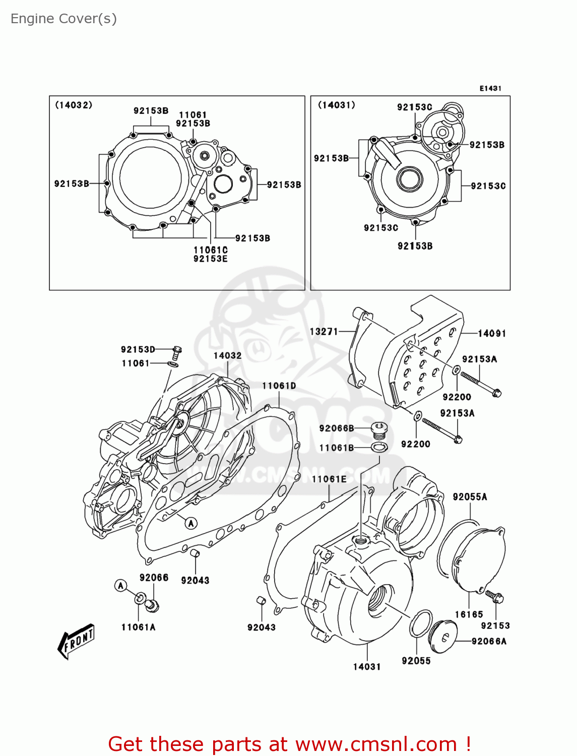 Kawasaki KSF400A6F KFX400 2006 USA Engine Cover(s) buy original
