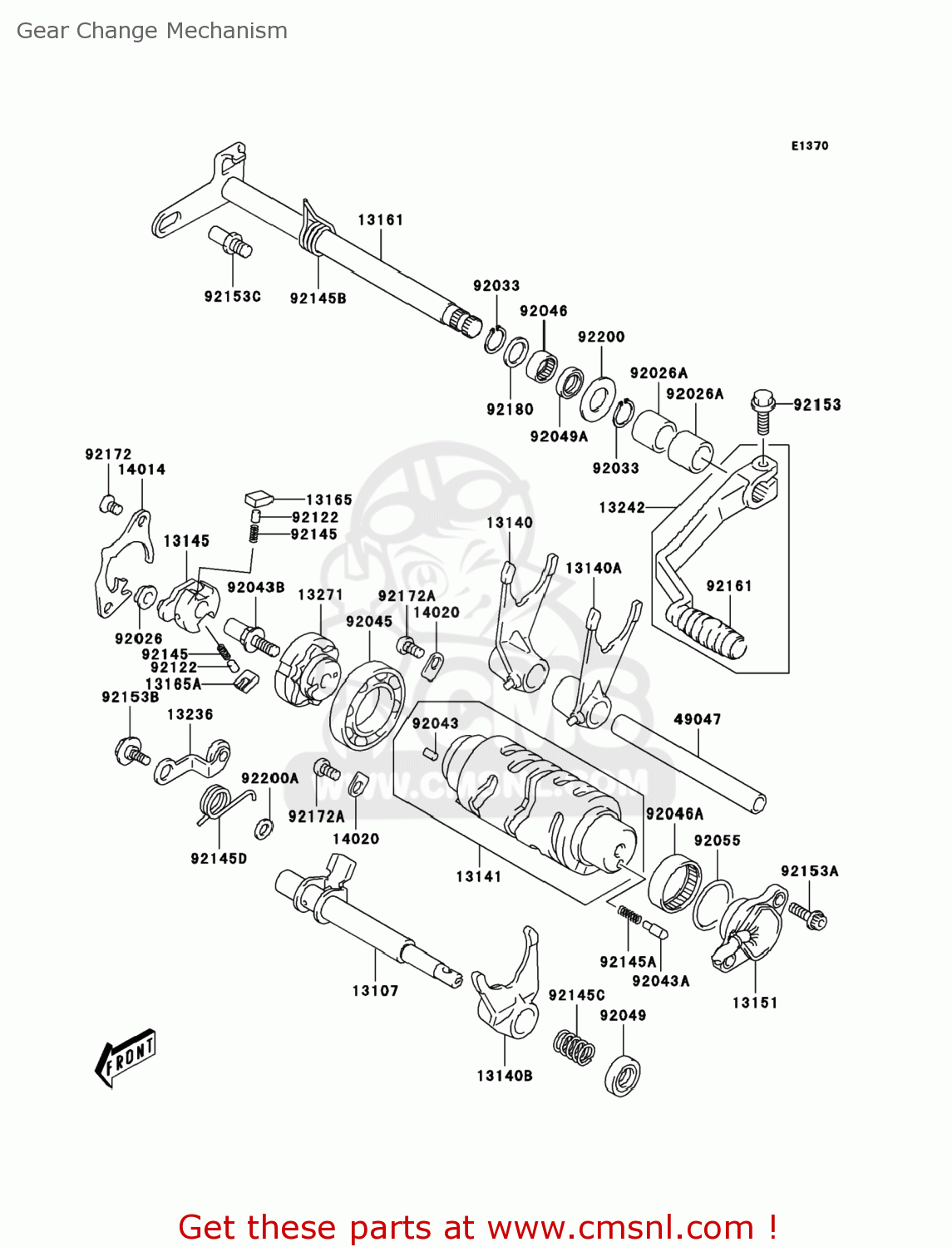 Kawasaki KSF400-A6F KFX400 2006 USA Gear Change Mechanism - buy ...