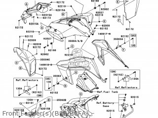 Kawasaki KSF450-B8FA KFX450R 2008 USA parts lists and schematics