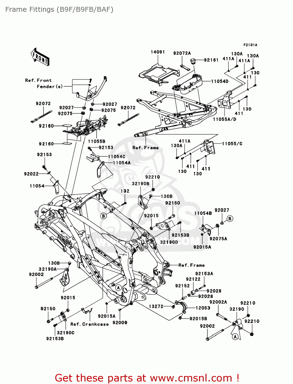 Kawasaki KSF450B9F KFX450R 2009 USA Frame Fittings (B9F/B9FB/BAF
