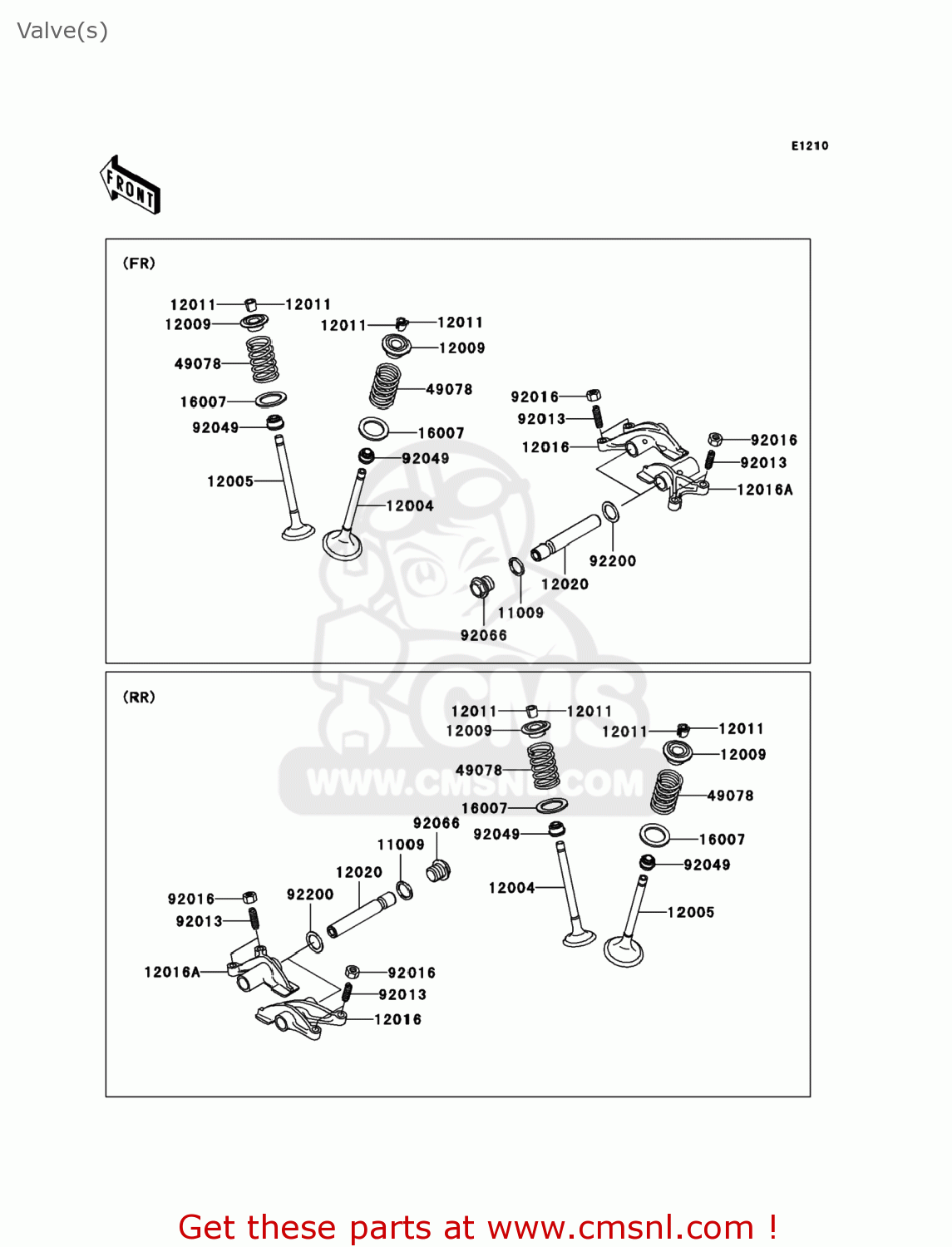 Kawasaki KSV700A7F KFX700 2007 USA Valve(s) buy original Valve(s