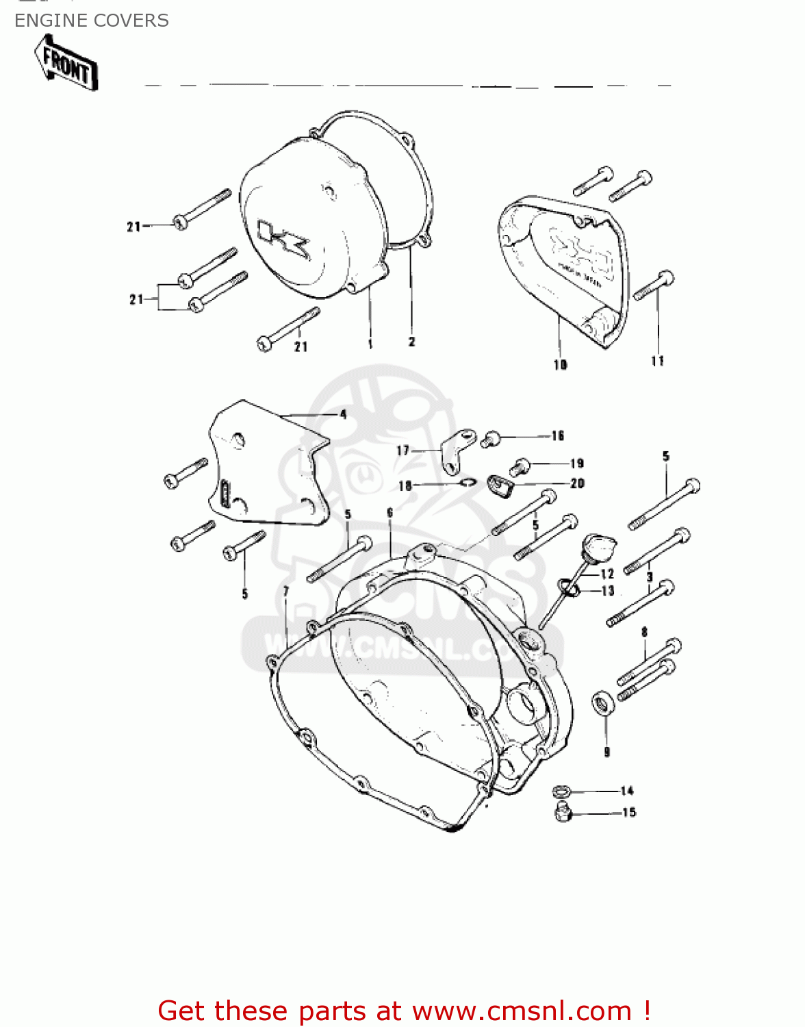 ENGINE COVERS KT250-A 1975 USA / MPH