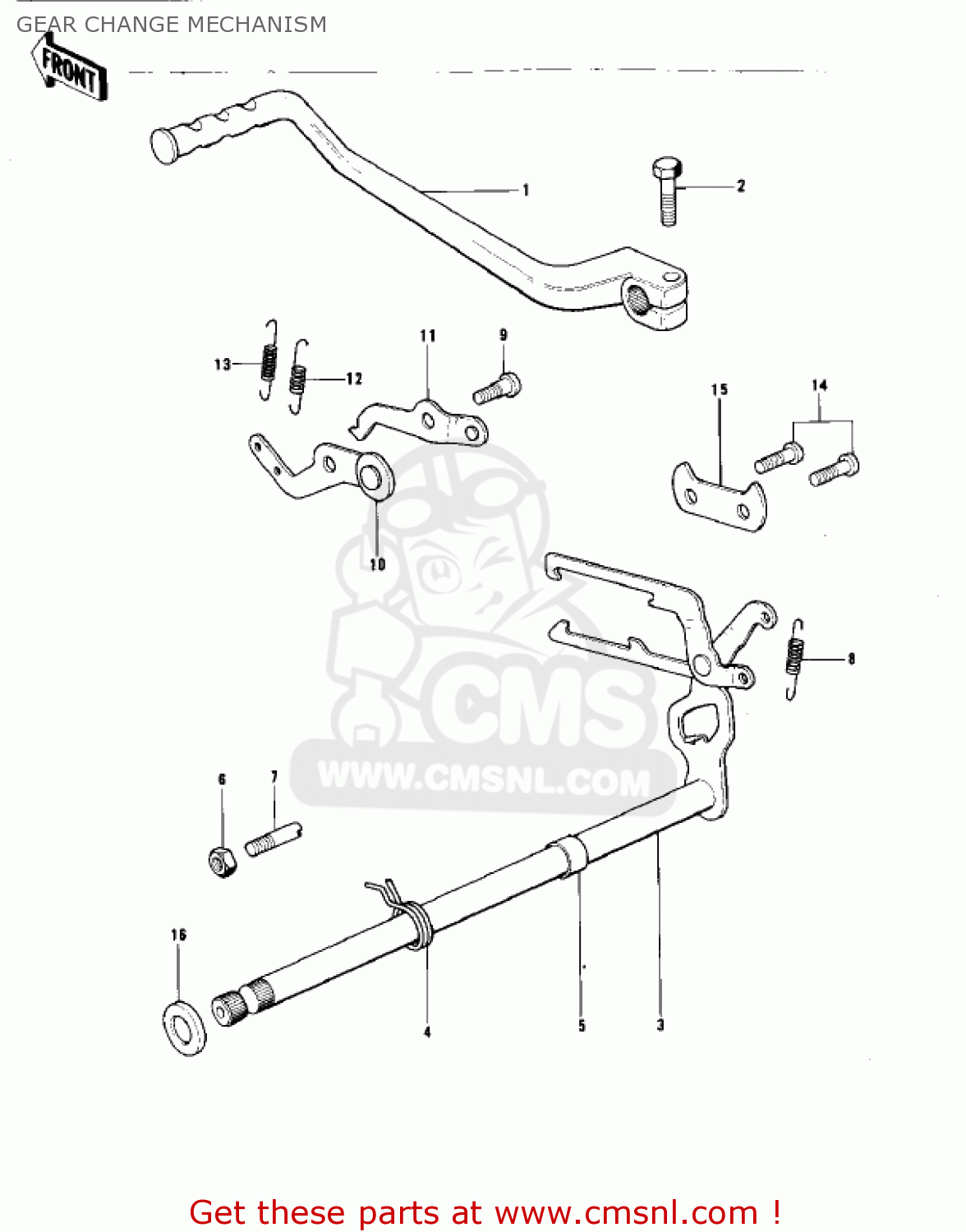 GEAR CHANGE MECHANISM KT250-A 1975 USA / MPH