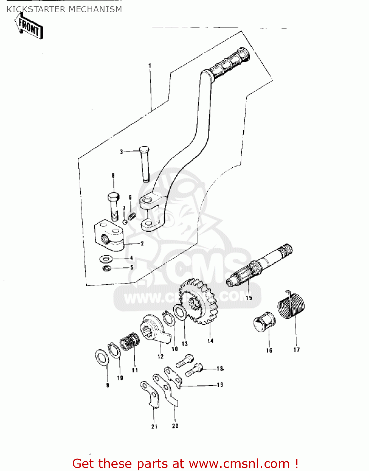 KICKSTARTER MECHANISM KT250-A 1975 USA / MPH
