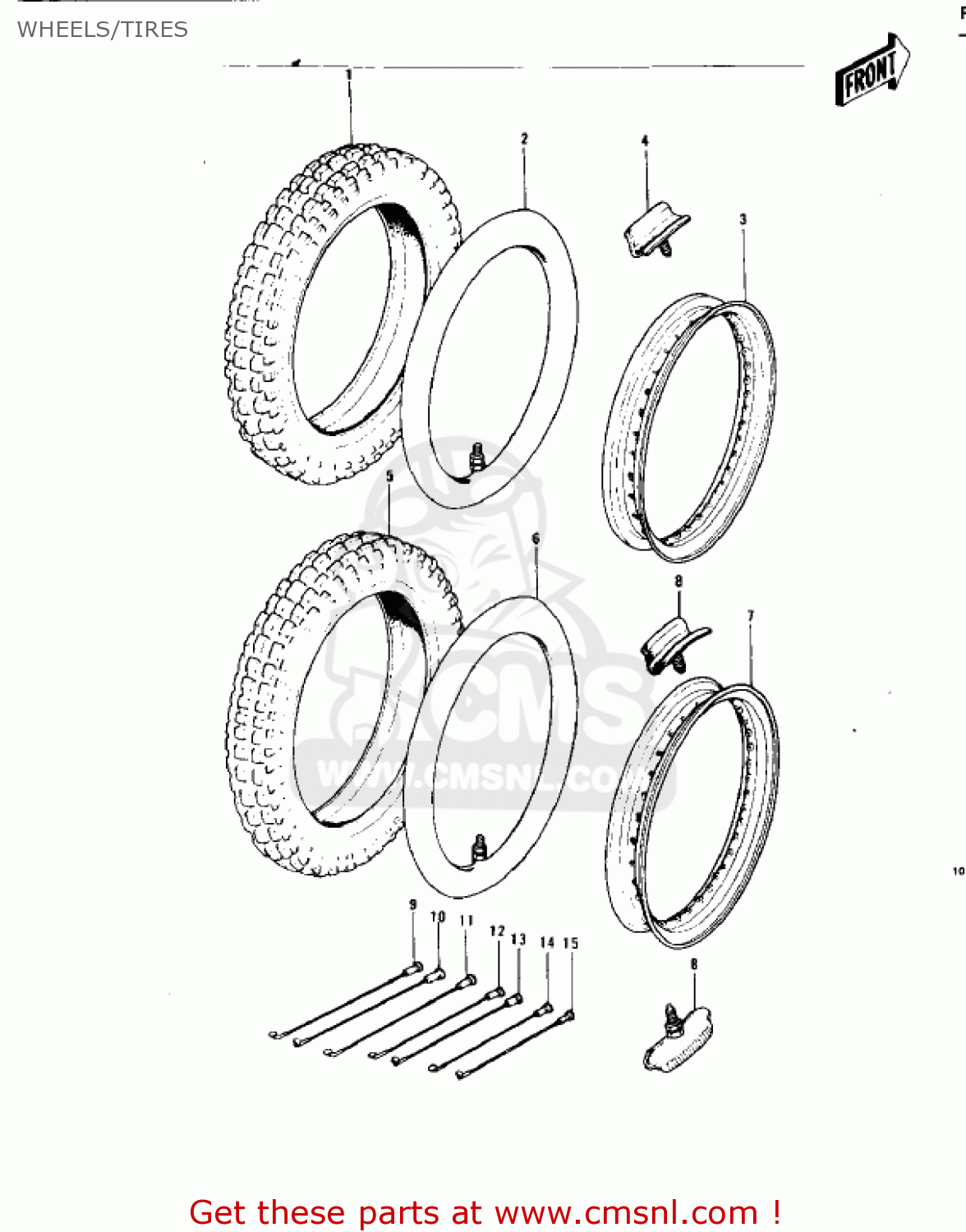 WHEELS/TIRES KT250-A 1975 USA / MPH