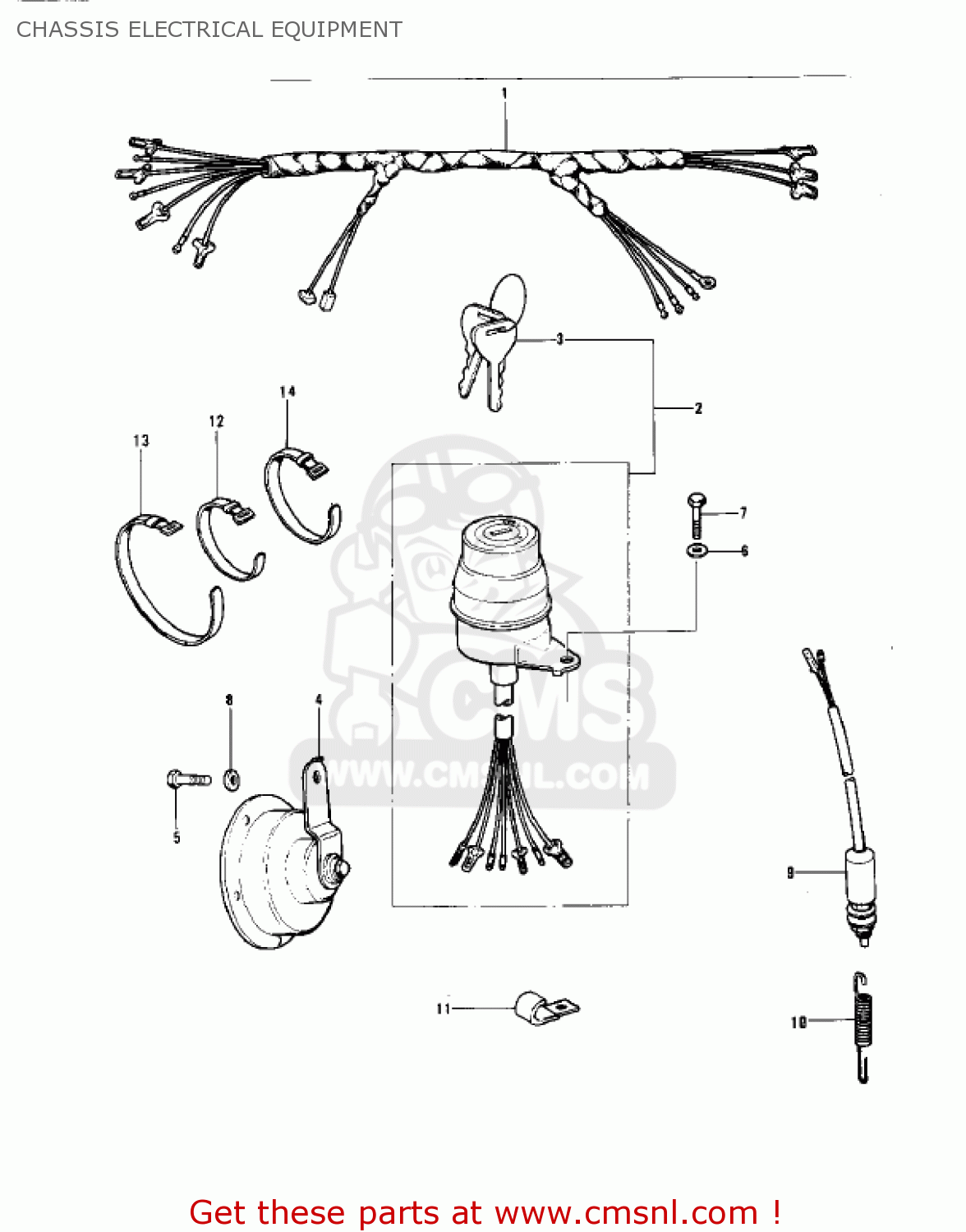 CHASSIS ELECTRICAL EQUIPMENT KT250-A 1975 USA / MPH