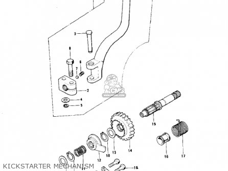 KICKSTARTER MECHANISM - KT250-A 1975 USA / MPH
