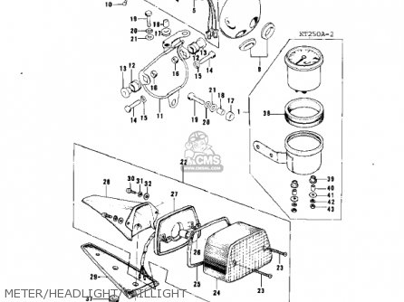 METER/HEADLIGHT/TAILLIGHT - KT250-A 1975 USA / MPH