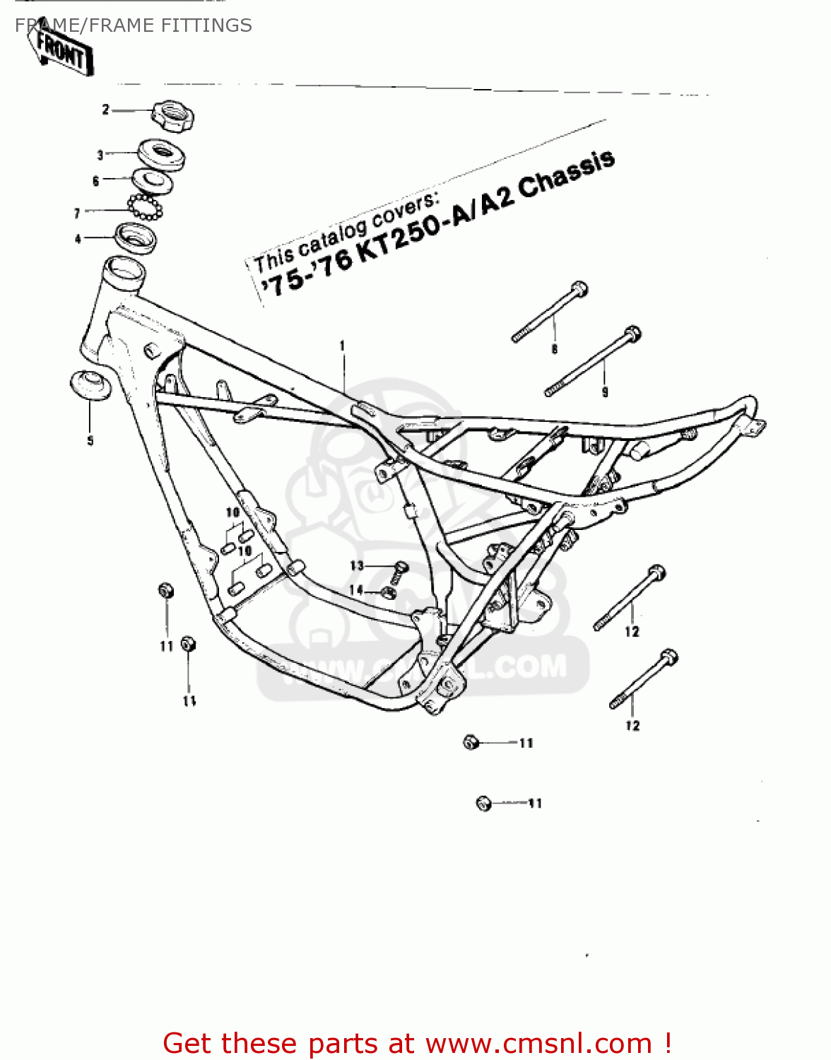 FRAME/FRAME FITTINGS KT250-A2 TRIAL 1976 USA / MPH