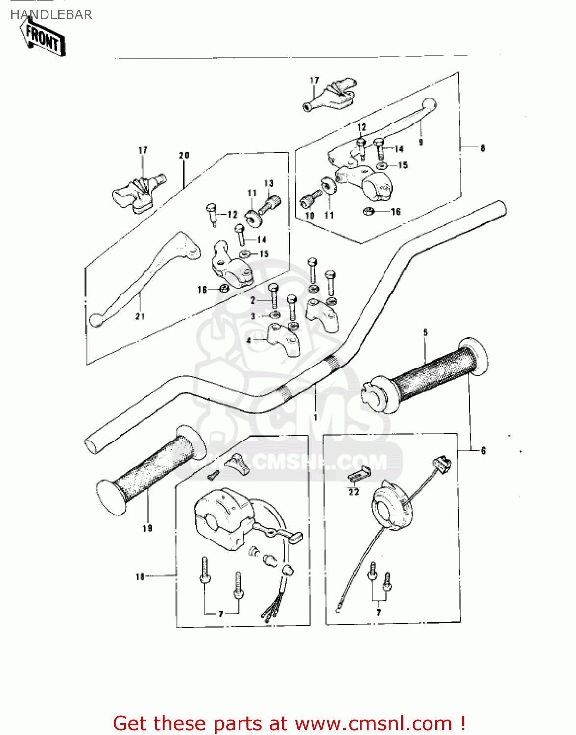 HANDLEBAR KT250-A2 TRIAL 1976 USA / MPH