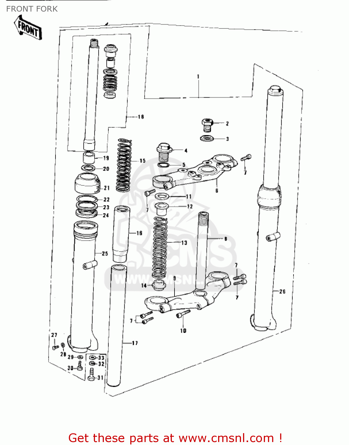 FRONT FORK KT250-A2 TRIAL 1976 USA / MPH