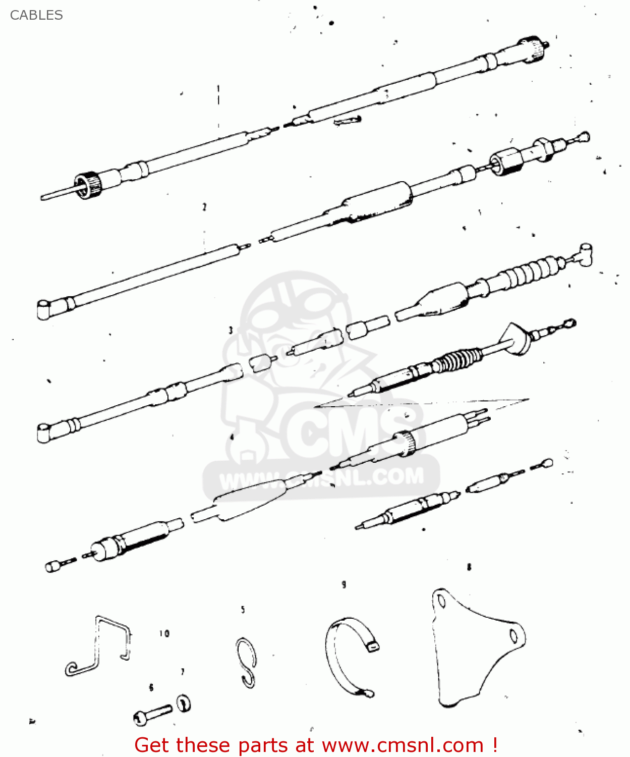 CABLES KT250-A2 TRIAL 1976 USA / MPH
