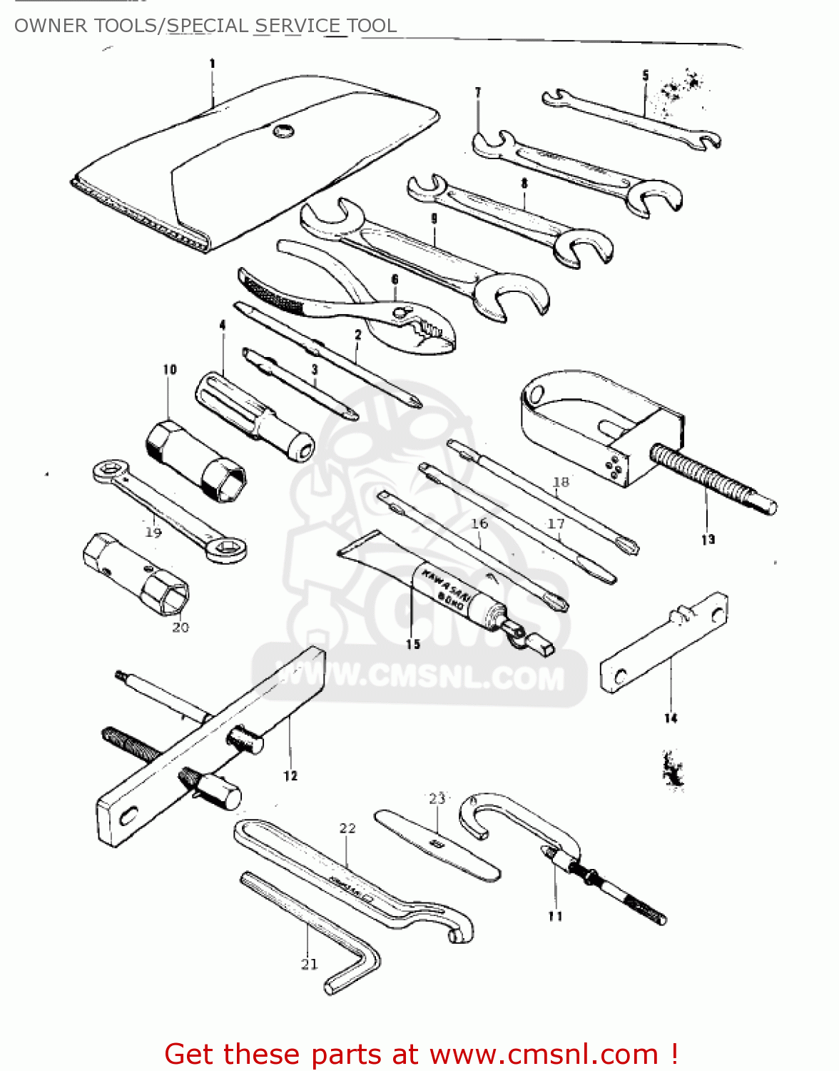OWNER TOOLS/SPECIAL SERVICE TOOL KT250-A2 TRIAL 1976 USA / MPH