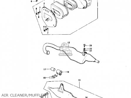 AIR CLEANER/MUFFLER - KT250-A2 TRIAL 1976 USA / MPH