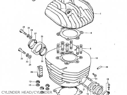 CYLINDER HEAD/CYLINDER - KT250-A2 TRIAL 1976 USA / MPH