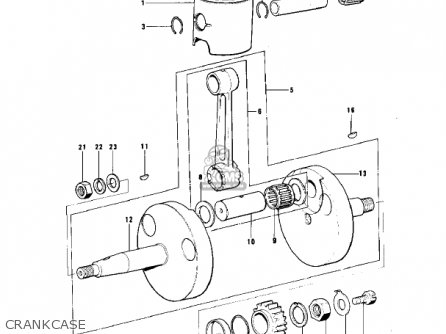 CRANKCASE - KT250-A2 TRIAL 1976 USA / MPH