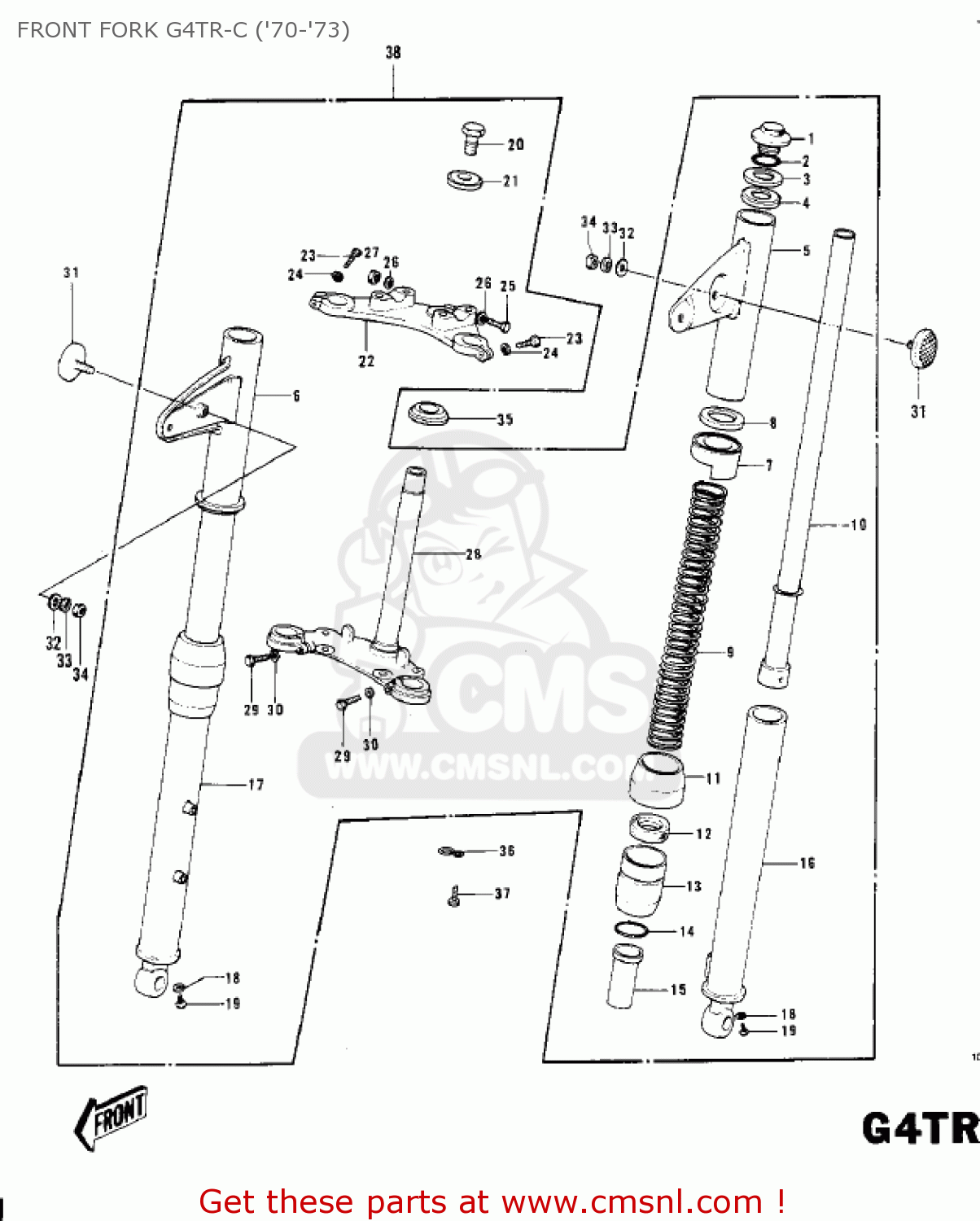 FRONT FORK G4TR-C ('70-'73) KV100-A7 1976 USA CALIFORNIA