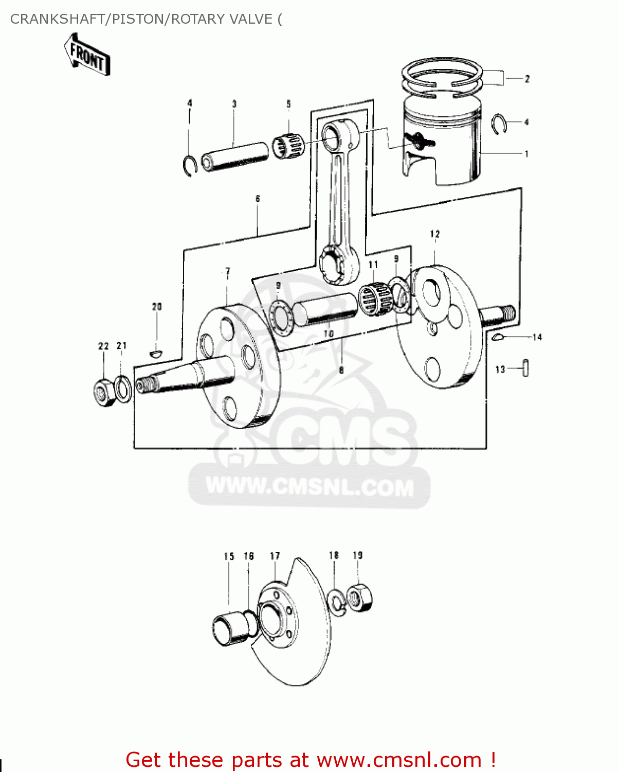 CRANKSHAFT/PISTON/ROTARY VALVE ( KV100-A7 1976 USA CALIFORNIA