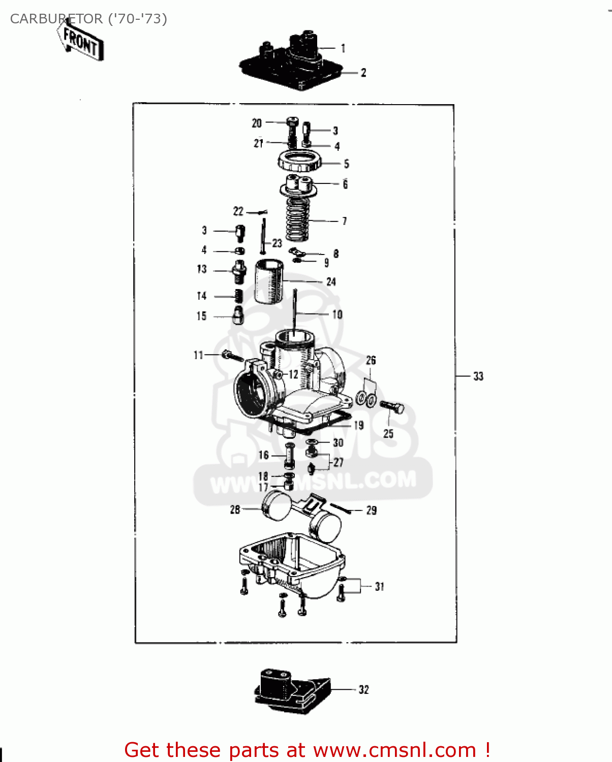 CARBURETOR ('70-'73) KV100-A7 1976 USA CALIFORNIA