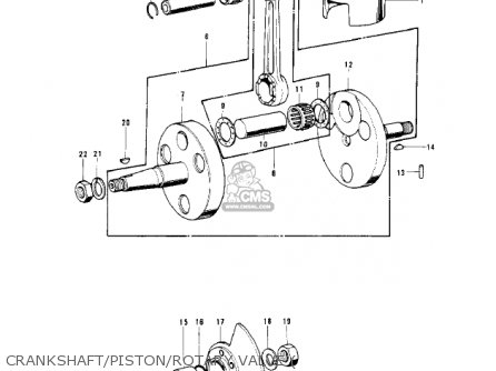 CRANKSHAFT/PISTON/ROTARY VALVE ( - KV100-A7 1976 USA CALIFORNIA