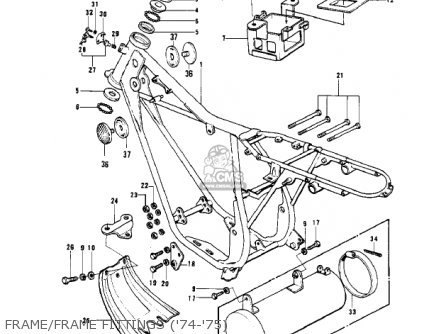 FRAME/FRAME FITTINGS ('74-'75) - KV100-A7 1976 USA CALIFORNIA