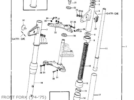 FRONT FORK ('74-'75) - KV100-A7 1976 USA CALIFORNIA