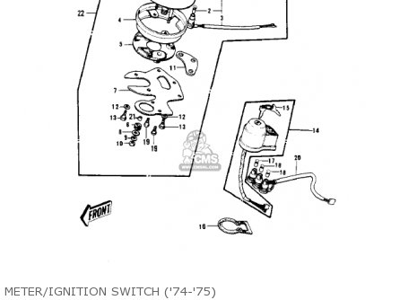 METER/IGNITION SWITCH ('74-'75) - KV100-A7 1976 USA CALIFORNIA