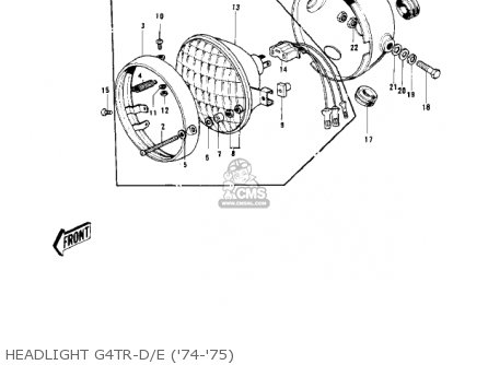 HEADLIGHT G4TR-D/E ('74-'75) - KV100-A7 1976 USA CALIFORNIA