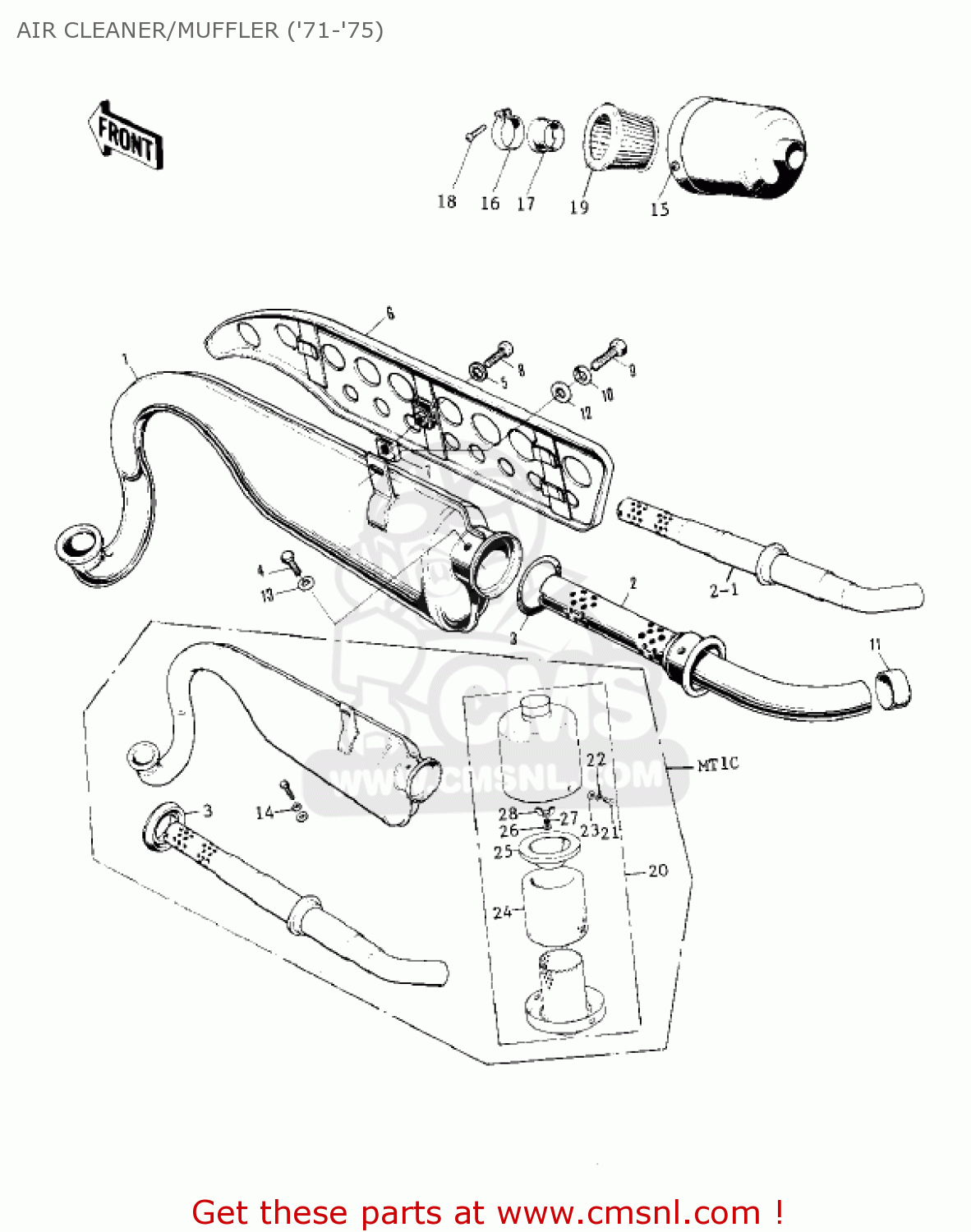 AIR CLEANER/MUFFLER ('71-'75) KV75A5 1976