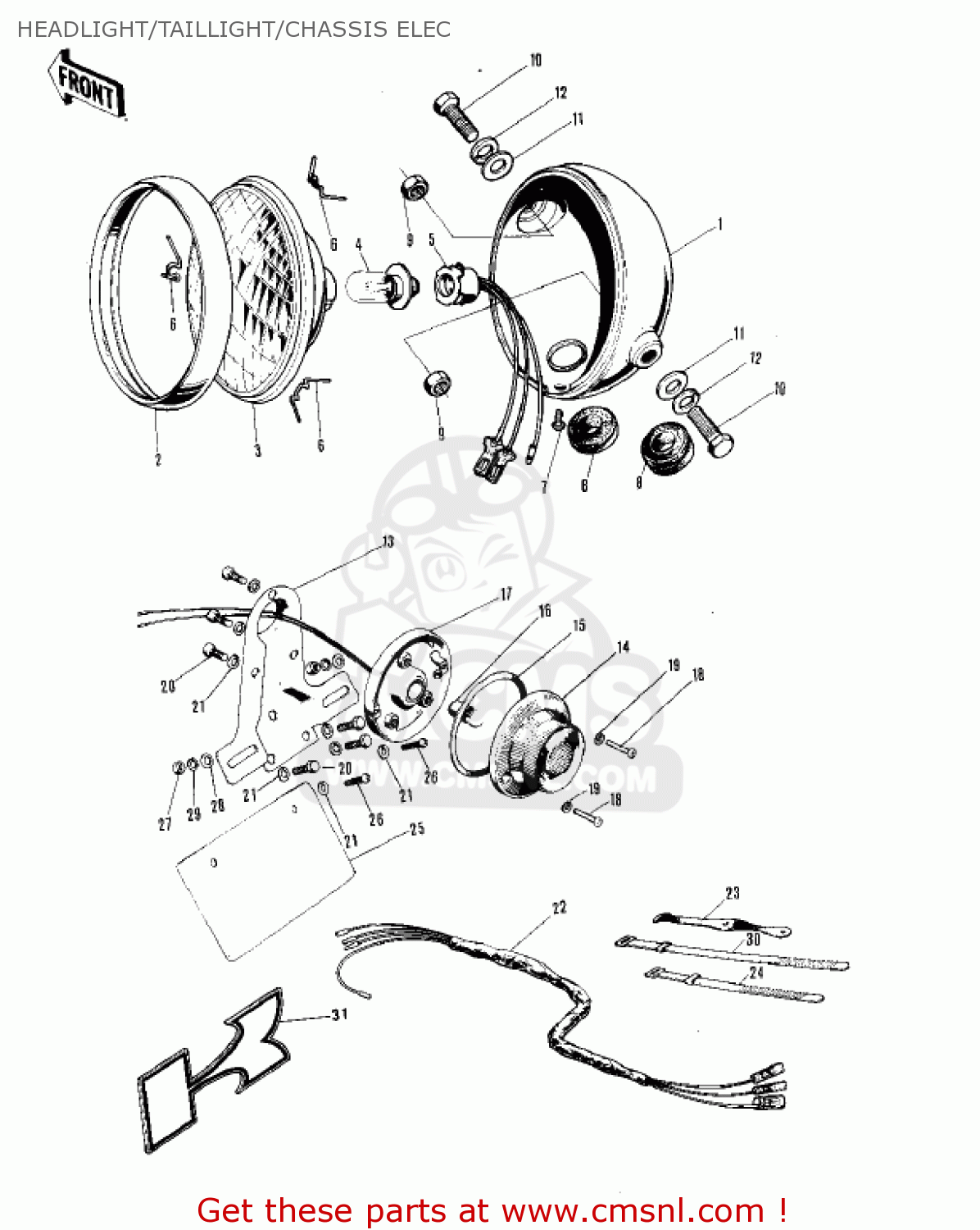 HEADLIGHT/TAILLIGHT/CHASSIS ELEC KV75A5 1976