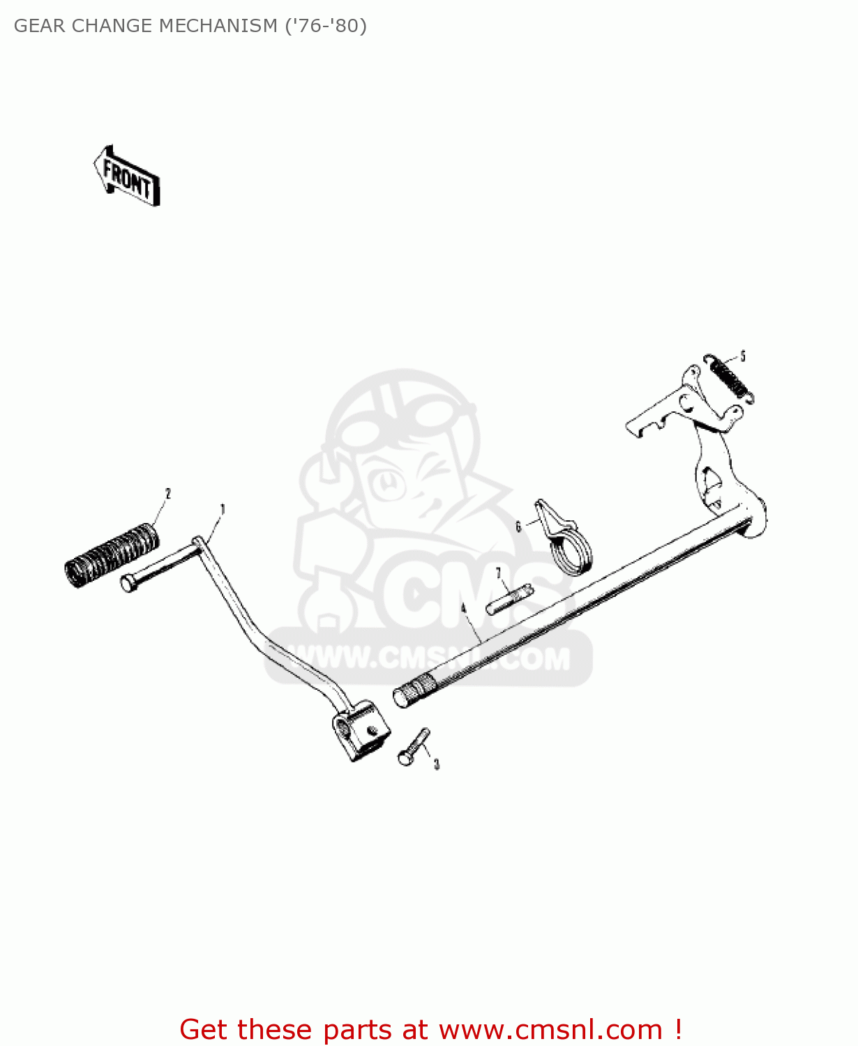 GEAR CHANGE MECHANISM ('76-'80) KV75A5 1976