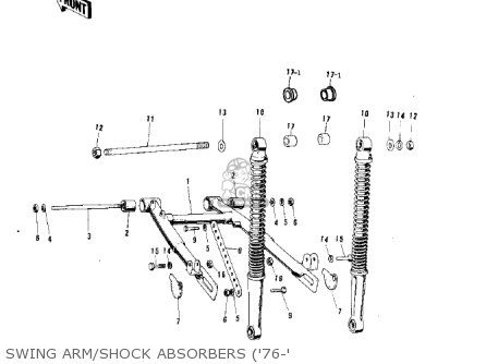 SWING ARM/SHOCK ABSORBERS ('76-' - KV75A6 1977